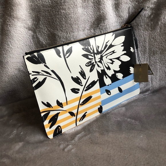 NWOT BURBERRY Print Leather Pouch Patchwork Floral - Picture 3 of 8